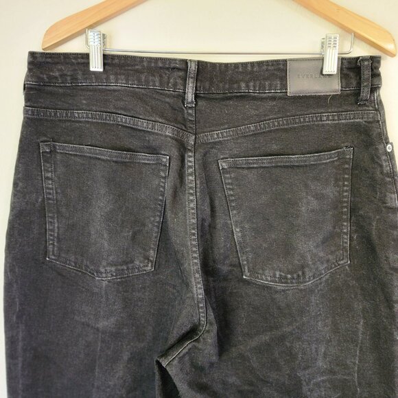 Everlane The Curvy Way High Jeans Straight Leg Women 33R Organic Cotton Black - Picture 10 of 13